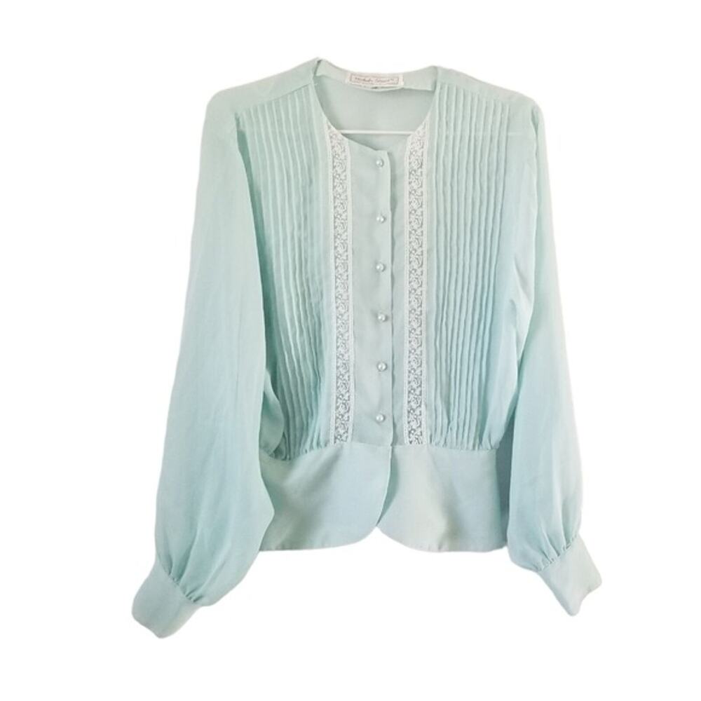 Vintage Michelle Stuart Lace Peplum Blouse (see measurements)